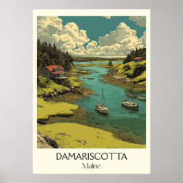 Damariscotta ME  River Boats Kustkunst Poster