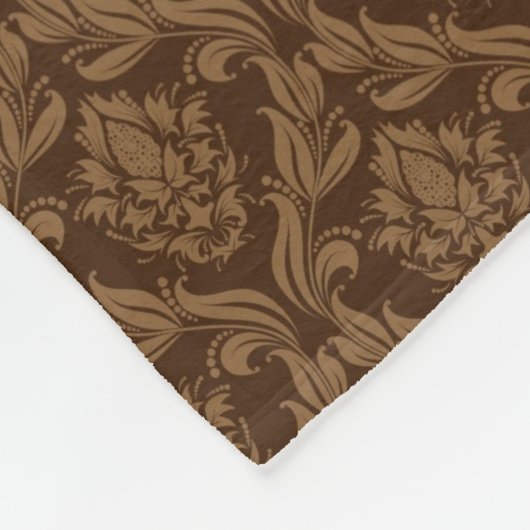 Damasachtergrond 2 fleece deken (Hoek)