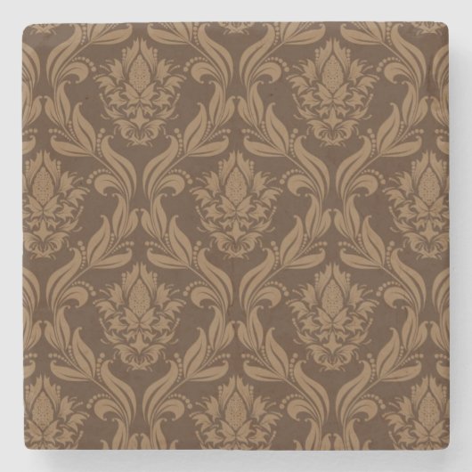 Damasachtergrond 2 stenen onderzetter (Voorkant)