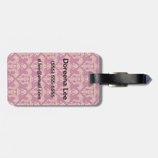 Damasbehang 4 bagagelabel (Achterkant horizontaal)