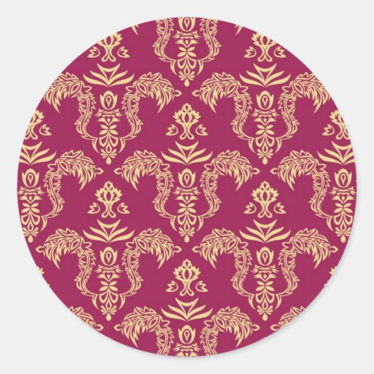 Damasbehang 4 ronde sticker (Voorkant)