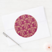 Damasbehang 4 ronde sticker (Envelop)