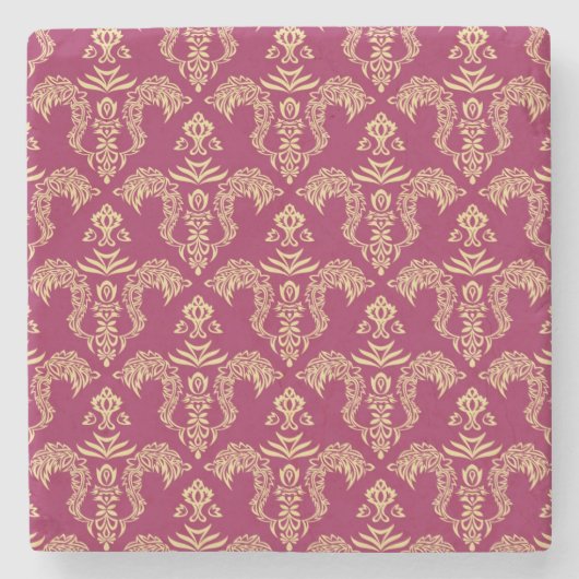 Damasbehang 4 stenen onderzetter (Voorkant)