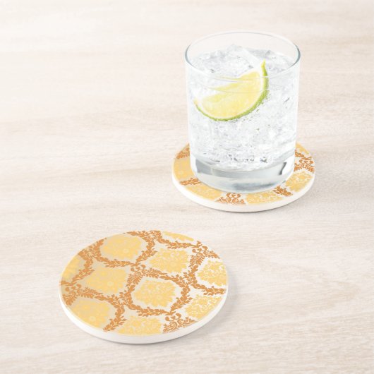 Damasbehang 5 zandsteen onderzetter (Zijkant)