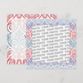  Damasbehangsel - blauw violet rood (Voorkant / Achterkant)