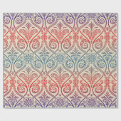  Damasbehangsel - blauw violet rood Cadeaupapier (Vlak)