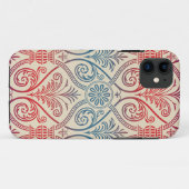 Damasbehangsel - blauw violet rood Case-Mate iPhone Case (Achterkant (horizontaal))