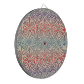  Damasbehangsel - blauw violet rood Dartbord (Voorkant Links)