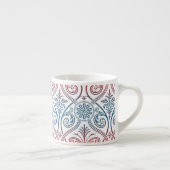 Damasbehangsel - blauw violet rood Espresso Kop (Rechts)