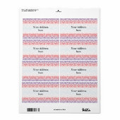 Damasbehangsel - blauw violet rood Etiket (Full Sheet)