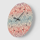 Damasbehangsel - blauw violet rood Grote Klok (Hoek)