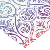 Damasbehangsel - blauw violet rood Korte Tafelloper (Hoek)