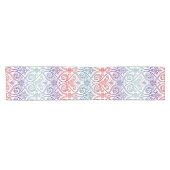 Damasbehangsel - blauw violet rood Korte Tafelloper (Horizontaal)