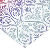 Damasbehangsel - blauw violet rood Lange Tafelloper (Hoek)