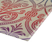 Damasbehangsel - blauw violet rood Snijplank (Hoek)