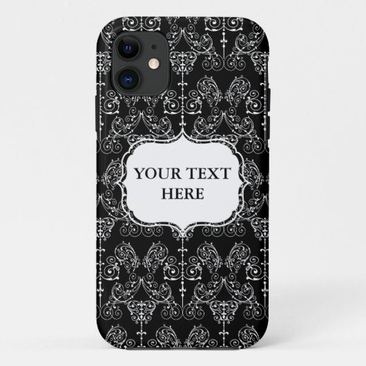  Damasbehangselpapier - wit + je achtergrond. Case-Mate iPhone Case (Achterkant)