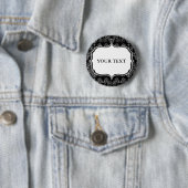  Damasbehangselpapier - wit + je achtergrond. Ronde Button 5,7 Cm (In situ)