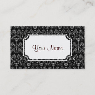 Damasbehangselpapier - wit + je achtergrond. Visitekaartje