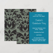 damasblauw; bachelorette kaart (Voorkant / Achterkant)