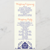 Damasblauw, koraalivoortrouwprogramma programmakaart (Achterkant)