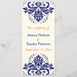 Damasblauw, koraalivoortrouwprogramma programmakaart