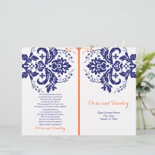 Damasblauw, koraaltrouwprogramma (Staand voorkant)