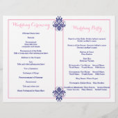 Damasblauw, roze trouwprogramma (Achterkant)