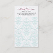 Damasblauw Visitekaartje (Achterkant)