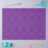 Damasblazer Paars Violet Floral Patroon Tissuepapier (Craft)