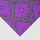 Damasblazer Paars Violet Floral Patroon Tissuepapier (Detail)