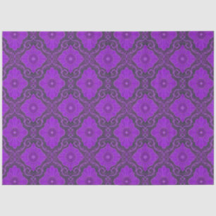 Damasblazer Paars Violet  Floral Patroon Tissuepapier