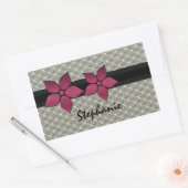 Damasbloemen Stickers gestreepte rand (Envelop)