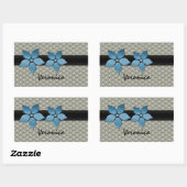 Damasbloemen Stickers gestreepte rand (Vel)
