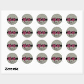 Damasbloemen Stickers gestreepte rand (Vel)