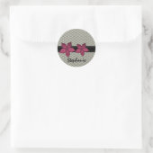 Damasbloemen Stickers gestreepte rand (Tas)