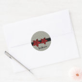 Damasbloemen Stickers gestreepte rand (Envelop)
