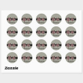 Damasbloemen Stickers gestreepte rand (Vel)