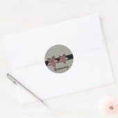 Damasbloemen Stickers gestreepte rand (Envelop)