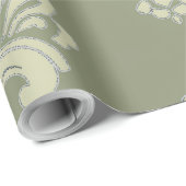Damasco en verde musgo cadeaupapier (Rol Hoek)