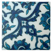 Damascus Blue Design Ceramic Photo Tile Tegeltje (Voorkant)