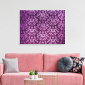 Damascus, botanic en harten paarse triptyprint canvas afdruk (Insitu (Woonkamer))