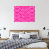 Damascus botanic & hearts hot roze triptyprint canvas afdruk (Insitu (Slaapkamer))