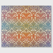  Damascus Contour Wallpaper - blauw violet rood Cadeaupapier (Vlak)