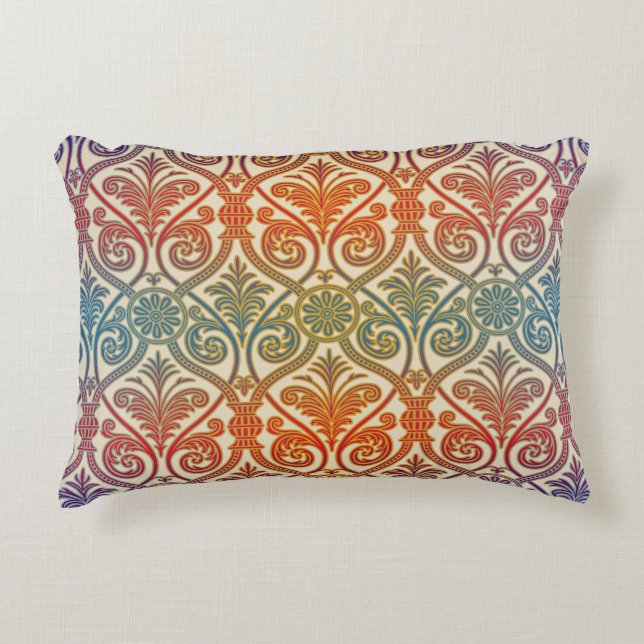  Damascus Contour Wallpaper - blauw vioolrood Accent Kussen (Voorkant)