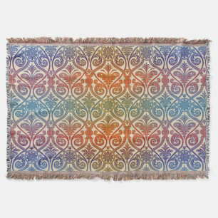 Damascus Contour Wallpaper - blauw vioolrood Deken