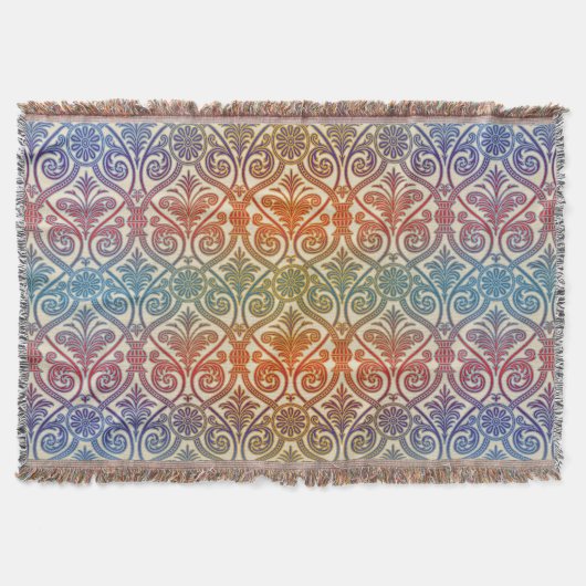 Damascus Contour Wallpaper - blauw vioolrood Deken (Voorkant)