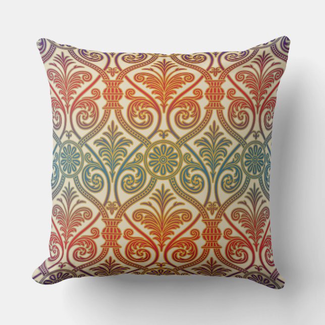  Damascus Contour Wallpaper - blauw vioolrood Kussen (Voorkant)