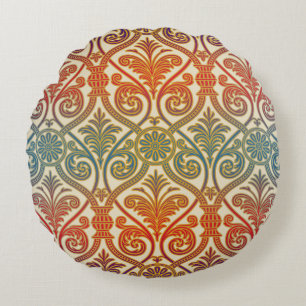  Damascus Contour Wallpaper - blauw vioolrood Rond Kussen