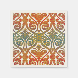 Damascus Contour Wallpaper - blauw vioolrood Servetten