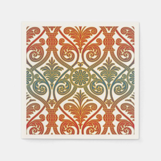 Damascus Contour Wallpaper - blauw vioolrood Servetten (Voorkant)